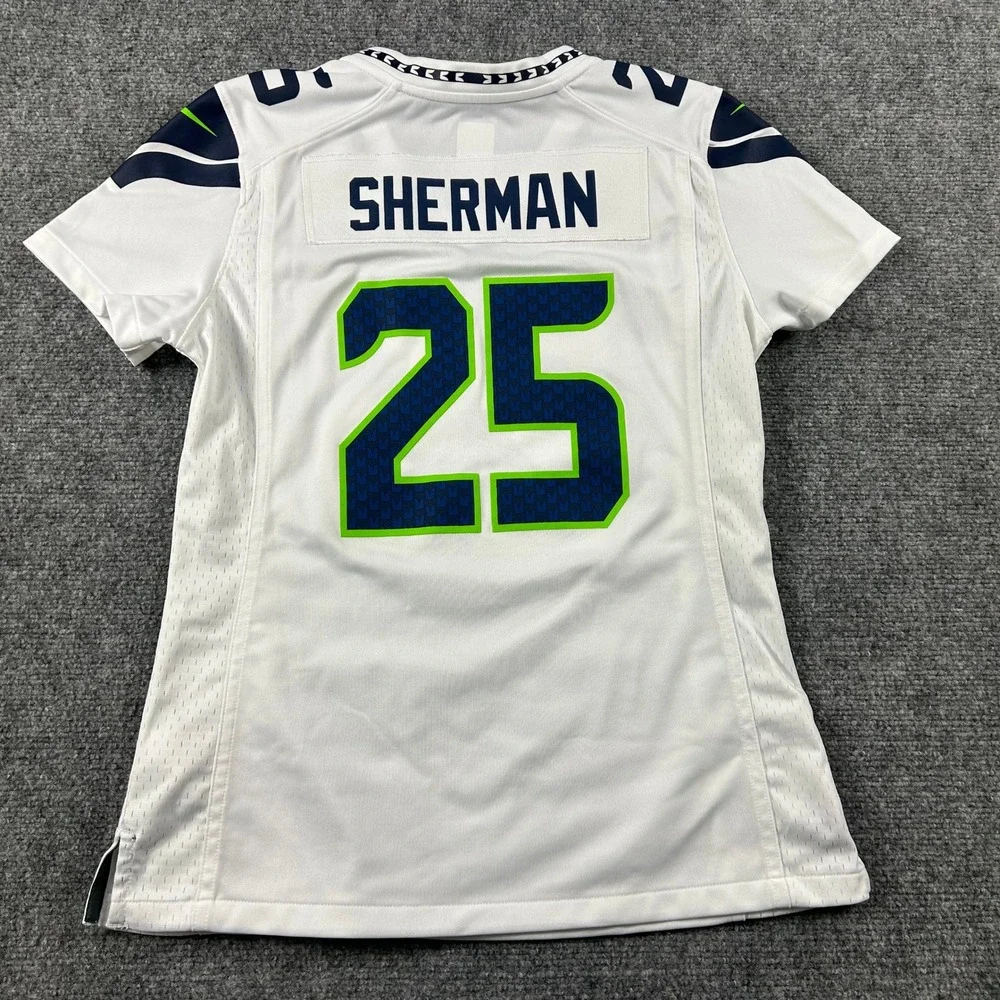 Nike Richard Sherman Seahawks Jersey‎ Womens Small White #25 On Field 478624-100